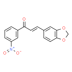 ChemSpider 2D Image | (2E)-3-(1,3-Benzodioxol-5-yl)-1-(3-nitrophenyl)-2-propen-1-one | C16H11NO5