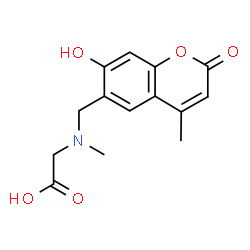 ChemSpider 2D Image | N-[(7-Hydroxy-4-methyl-2-oxo-2H-chromen-6-yl)methyl]-N-methylglycine | C14H15NO5