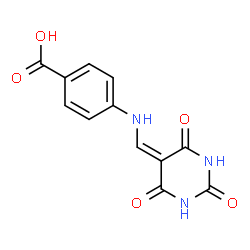 ChemSpider 2D Image | 4-{[(2,4,6-Trioxotetrahydro-5(2H)-pyrimidinylidene)methyl]amino}benzoic acid | C12H9N3O5