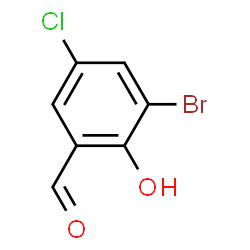 ChemSpider 2D Image | 3-Bromo-5-chlorosalicylaldehyde | C7H4BrClO2