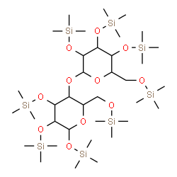 ChemSpider 2D Image | 4-O-[2,3,4,6-Tetrakis-O-(trimethylsilyl)hexopyranosyl]-1,2,3,6-tetrakis-O-(trimethylsilyl)hexopyranose | C36H86O11Si8