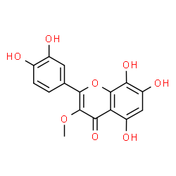 ChemSpider 2D Image | 2-(3,4-Dihydroxyphenyl)-5,7,8-trihydroxy-3-methoxy-4H-chromen-4-one | C16H12O8