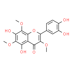 ChemSpider 2D Image | 2-(3,4-Dihydroxyphenyl)-5,7-dihydroxy-3,6,8-trimethoxy-4H-chromen-4-one | C18H16O9