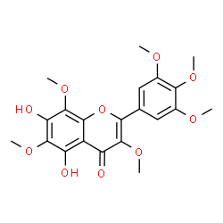 ChemSpider 2D Image | 5,7-Dihydroxy-3,6,8-trimethoxy-2-(3,4,5-trimethoxyphenyl)-4H-chromen-4-one | C21H22O10