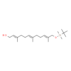 ChemSpider 2D Image | (2E,6E,10E)-12-{[Dimethyl(2-methyl-2-propanyl)silyl]oxy}-3,7,11-trimethyl-2,6,10-dodecatrien-1-ol | C21H40O2Si