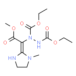 ChemSpider 2D Image | Diethyl 1-[(1Z)-2-methoxy-1-(1-methyl-2-imidazolidinylidene)-2-oxoethyl]-1,2-hydrazinedicarboxylate | C13H22N4O6