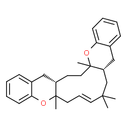 ChemSpider 2D Image | (7E,10aS,18aS)-5a,9,9,16a-Tetramethyl-5a,6,9,10,10a,16a,17,18,18a,19-decahydro-11H-chromeno[2',3':5,6]cycloundeca[1,2-b]chromene | C29H36O2