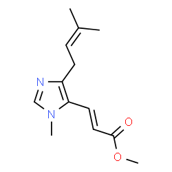ChemSpider 2D Image | Methyl 3-(1-methyl-4-(3-methyl-2-butenyl)-1H-imidazol-5-yl)acrylate | C13H18N2O2