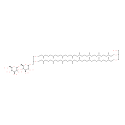 ChemSpider 2D Image | [(7S,11S,15R,19R,22R,26R,30S,34S,43S,47S,51R,55R,58R,62R,66S,70S)-38-(Hydroxymethyl)-7,11,15,19,22,26,30,34,43,47,51,55,58,62,66,70-hexadecamethyl-1,4,37,40-tetraoxacyclodoheptacontan-2-yl]methyl 6-O-
beta-D-glucopyranosyl-beta-D-glucopyranoside | C98H192O16