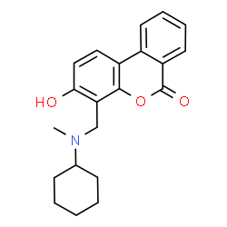 ChemSpider 2D Image | 4-{[Cyclohexyl(methyl)amino]methyl}-3-hydroxy-6H-benzo[c]chromen-6-one | C21H23NO3