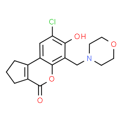 ChemSpider 2D Image | 8-Chloro-7-hydroxy-6-(4-morpholinylmethyl)-2,3-dihydrocyclopenta[c]chromen-4(1H)-one | C17H18ClNO4