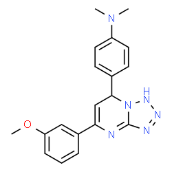 ChemSpider 2D Image | 4-[5-(3-Methoxyphenyl)-1,7-dihydrotetrazolo[1,5-a]pyrimidin-7-yl]-N,N-dimethylaniline | C19H20N6O