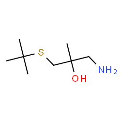 ChemSpider 2D Image | 1-Amino-2-methyl-3-[(2-methyl-2-propanyl)sulfanyl]-2-propanol | C8H19NOS