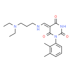 ChemSpider 2D Image | (5Z)-5-({[3-(Diethylamino)propyl]amino}methylene)-1-(2,3-dimethylphenyl)-2,4,6(1H,3H,5H)-pyrimidinetrione | C20H28N4O3