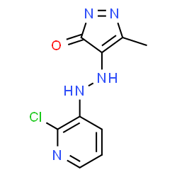 ChemSpider 2D Image | 4-[2-(2-Chloro-3-pyridinyl)hydrazino]-5-methyl-3H-pyrazol-3-one | C9H8ClN5O