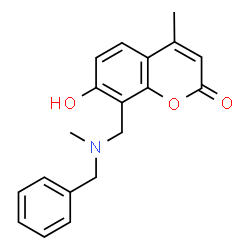 ChemSpider 2D Image | 8-{[Benzyl(methyl)amino]methyl}-7-hydroxy-4-methyl-2H-chromen-2-one | C19H19NO3