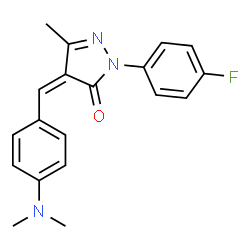 ChemSpider 2D Image | (4Z)-4-[4-(Dimethylamino)benzylidene]-2-(4-fluorophenyl)-5-methyl-2,4-dihydro-3H-pyrazol-3-one | C19H18FN3O