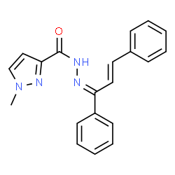 ChemSpider 2D Image | N'-(1,3-diphenyl-2-propenylidene)-1-methyl-1H-pyrazole-3-carbohydrazide | C20H18N4O