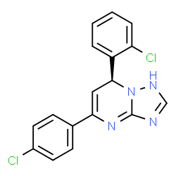 ChemSpider 2D Image | (7S)-7-(2-Chlorophenyl)-5-(4-chlorophenyl)-1,7-dihydro[1,2,4]triazolo[1,5-a]pyrimidine | C17H12Cl2N4