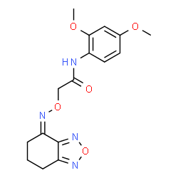 ChemSpider 2D Image | 2-{[(Z)-6,7-Dihydro-2,1,3-benzoxadiazol-4(5H)-ylideneamino]oxy}-N-(2,4-dimethoxyphenyl)acetamide | C16H18N4O5