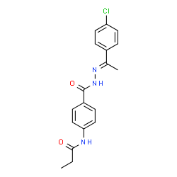 ChemSpider 2D Image | N-[4-({(2E)-2-[1-(4-Chlorophenyl)ethylidene]hydrazino}carbonyl)phenyl]propanamide | C18H18ClN3O2