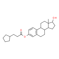 ChemSpider 2D Image | 17-Hydroxyestra-1,3,5(10)-trien-3-yl 3-cyclopentylpropanoate | C26H36O3