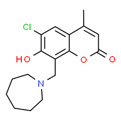 ChemSpider 2D Image | 8-(1-Azepanylmethyl)-6-chloro-7-hydroxy-4-methyl-2H-chromen-2-one | C17H20ClNO3
