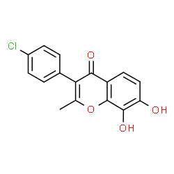 ChemSpider 2D Image | 3-(4-Chloro-phenyl)-7,8-dihydroxy-2-methyl-chromen-4-one | C16H11ClO4