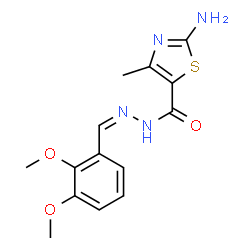 ChemSpider 2D Image | 2-Amino-N'-[(Z)-(2,3-dimethoxyphenyl)methylene]-4-methyl-1,3-thiazole-5-carbohydrazide | C14H16N4O3S