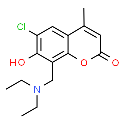 ChemSpider 2D Image | 6-Chloro-8-diethylaminomethyl-7-hydroxy-4-methyl-chromen-2-one | C15H18ClNO3