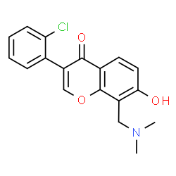 ChemSpider 2D Image | 3-(2-Chloro-phenyl)-8-dimethylaminomethyl-7-hydroxy-chromen-4-one | C18H16ClNO3