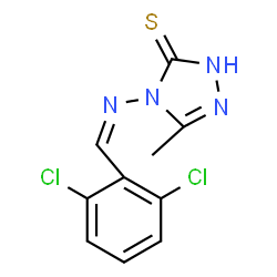 ChemSpider 2D Image | 4-[(Z)-(2,6-Dichlorobenzylidene)amino]-5-methyl-2,4-dihydro-3H-1,2,4-triazole-3-thione | C10H8Cl2N4S