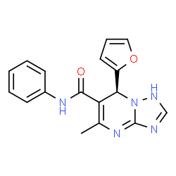 ChemSpider 2D Image | (7S)-7-(2-Furyl)-5-methyl-N-phenyl-1,7-dihydro[1,2,4]triazolo[1,5-a]pyrimidine-6-carboxamide | C17H15N5O2