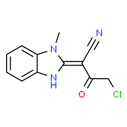ChemSpider 2D Image | 4-Chloro-2-(1-methyl-1,3-dihydro-benzoimidazol-2-ylidene)-3-oxo-butyronitrile | C12H10ClN3O