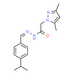 ChemSpider 2D Image | 2-(3,5-Dimethyl-1H-pyrazol-1-yl)-N'-[(Z)-(4-isopropylphenyl)methylene]acetohydrazide | C17H22N4O