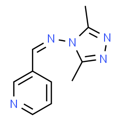 ChemSpider 2D Image | (Z)-N-(3,5-Dimethyl-4H-1,2,4-triazol-4-yl)-1-(3-pyridinyl)methanimine | C10H11N5