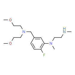 ChemSpider 2D Image | N-(5-{[Bis(2-methoxyethyl)amino]methyl}-2-fluorophenyl)-N,N'-dimethyl-1,2-ethanediamine | C17H30FN3O2