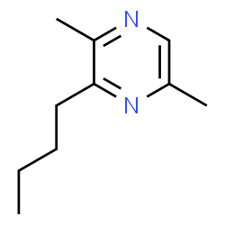 ChemSpider 2D Image | 2,5-Dimethyl-3-butylpyrazine | C10H16N2