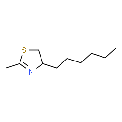 ChemSpider 2D Image | 4-Hexyl-2-methyl-4,5-dihydro-1,3-thiazole | C10H19NS