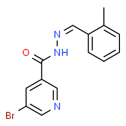 ChemSpider 2D Image | 5-Bromo-N'-[(Z)-(2-methylphenyl)methylene]nicotinohydrazide | C14H12BrN3O