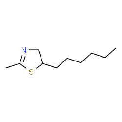 ChemSpider 2D Image | 5-Hexyl-2-methyl-4,5-dihydro-1,3-thiazole | C10H19NS