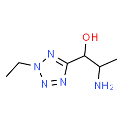 ChemSpider 2D Image | 2-Amino-1-(2-ethyl-2H-tetrazol-5-yl)-1-propanol | C6H13N5O