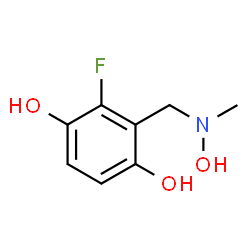 ChemSpider 2D Image | 2-Fluoro-3-{[hydroxy(methyl)amino]methyl}-1,4-benzenediol | C8H10FNO3