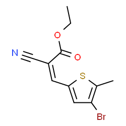 ChemSpider 2D Image | Ethyl (2Z)-3-(4-bromo-5-methyl-2-thienyl)-2-cyanoacrylate | C11H10BrNO2S