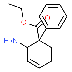ChemSpider 2D Image | Ethyl 2-amino-1-phenyl-3-cyclohexene-1-carboxylate | C15H19NO2