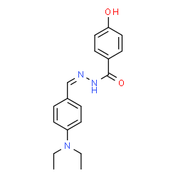 ChemSpider 2D Image | N'-{(Z)-[4-(Diethylamino)phenyl]methylene}-4-hydroxybenzohydrazide | C18H21N3O2