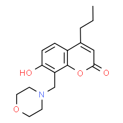 ChemSpider 2D Image | 7-Hydroxy-8-morpholin-4-ylmethyl-4-propyl-chromen-2-one | C17H21NO4