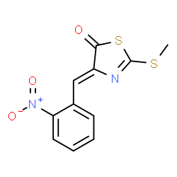 ChemSpider 2D Image | (4Z)-2-(Methylsulfanyl)-4-(2-nitrobenzylidene)-1,3-thiazol-5(4H)-one | C11H8N2O3S2
