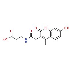 ChemSpider 2D Image | N-[(7-Hydroxy-4-methyl-2-oxo-2H-chromen-3-yl)acetyl]-beta-alanine | C15H15NO6