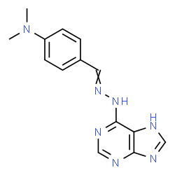 ChemSpider 2D Image | N,N-Dimethyl-4-[(7H-purin-6-ylhydrazono)methyl]aniline | C14H15N7